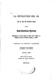 Cover of: La revolucion del 39 en el sur de Buenos-Aires by Angel Justiniano Carranza