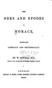 Cover of: The odes and epodes of Horace
