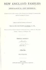 New England families, genealogical and memorial by William Richard Cutter