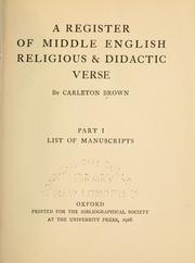 Cover of: A register of Middle English religious & didactic verse