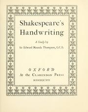 Cover of: Shakespeare's handwriting: a study