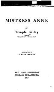 Cover of: Mistress Anne by Temple Bailey