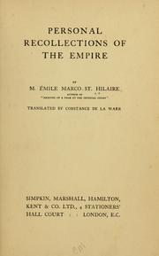 Cover of: Personal recollections of the empire