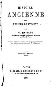 Cover of: Histoire ancienne des peuples de l'Orient by Gaston Maspero