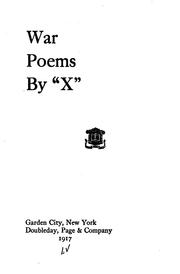 Cover of: War poems