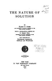 Cover of: The nature of solution