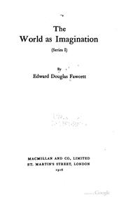 Cover of: The world as imagination (series I)
