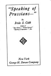 Cover of: "Speaking of Prussians--"