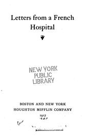 Cover of: Letters from a French hospital. by 