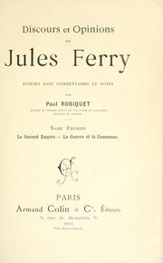 Cover of: Discours et opinions de Jules Ferry