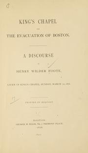 King's Chapel and the evacuation of Boston by Foote, Henry Wilder