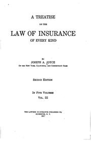 Cover of: A treatise on the law of insurance of every kind