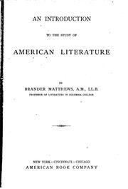 Cover of: An introduction to the study of American literature