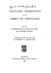 Cover of: Ingulph's chronicle of the abbey of Croyland by Ingulf