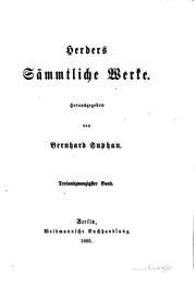 Cover of: Herders sämmtliche Werke.