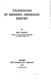 Cover of: Tendencies in modern American poetry by Amy Lowell