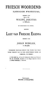 Cover of: Friesch woordenboek: (Lexicon frisicum)