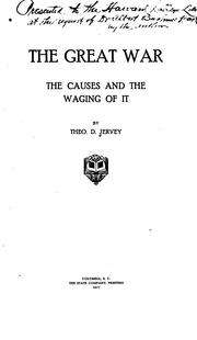 Cover of: The great war: the causes and the waging of it