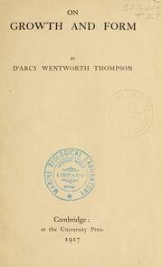 Cover of: On growth and form. by Thompson, D'Arcy Wentworth