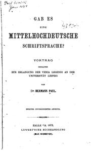 Cover of: Gab es eine mittelhochdeutsche schriftsprache?