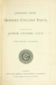 Cover of: Passages from modern English poets. by Junior Etching Club.