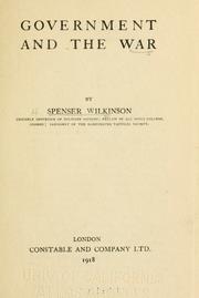 Cover of: Government and the war
