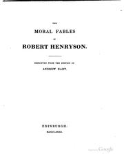 Cover of: The moral fables of Robert Henryson.