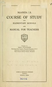 Cover of: Minnesota course of study for elementary schools and manual for teachers