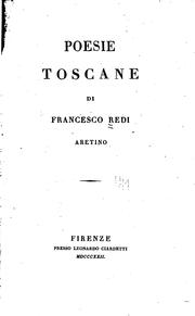 Cover of: Poesie toscane di Francesco Redi Aretino.