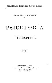 Cover of: Psicologiá y literatura. by Rafael Altamira