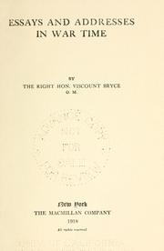 Cover of: Essays and addresses in war time