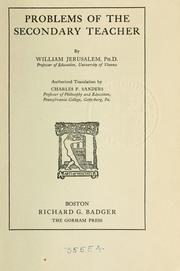 Cover of: Problems of the secondary teacher