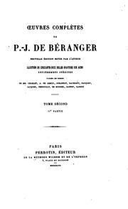 Cover of: Œuvres complètes de P.-J. de Béranger. by Pierre Jean de Béranger