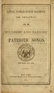 Cover of: Soldiers' and sailors' patriotic songs.