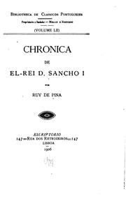 Cover of: Chronica de el-rei D. Sancho I by Rui de Pina