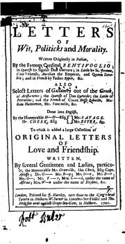 Cover of: Letters of wit, politicks and morality.