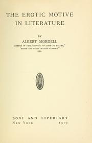 The erotic motive in literature by Albert Mordell
