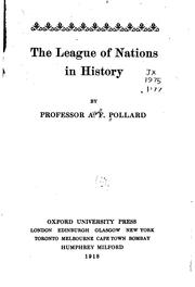 Cover of: The league of nations in history