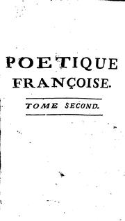Cover of: Poetique françoise