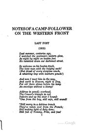 Cover of: Notes of a camp follower on the western front by E. W. Hornung
