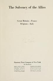 Cover of: The solvency of the allies: Great Britain-France-Belgium-Italy.