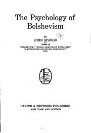 Cover of: The psychology of Bolshevism