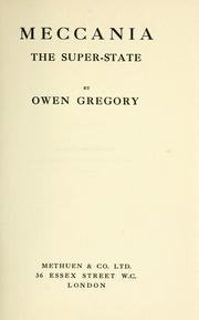 Cover of: Meccania, the super-state by Gregory, Owen.