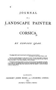 Cover of: Journal of a landscape painter in Corsica.