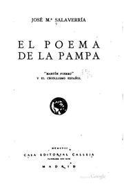 Cover of: El poema de la pampa: "Martín Fierro" y el criollismo español.