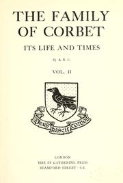 Cover of: The family of Corbet by Corbet, Augusta Elizabeth Brickdale Mrs.