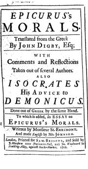 Cover of: Epicurus's Morals.