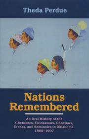 Cover of: Nations Remembered by Theda Perdue
