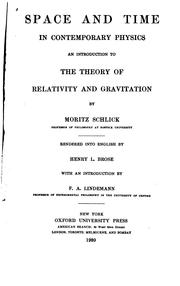Cover of: Space and time in contemporary physics: an introduction to the theory of relativity and gravitation