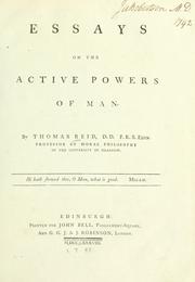 Cover of: Essays on the active powers of man.